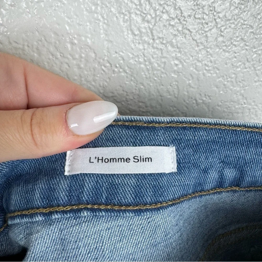Frame Denim L' Homme Slim Light Wash Jeans in Driver Organic Cotton Size 34